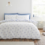 Bianca cotton bedding set Thea Floral Blue single, imported from the UK