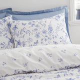 Bianca cotton bedding set Thea Floral Blue single, imported from the UK