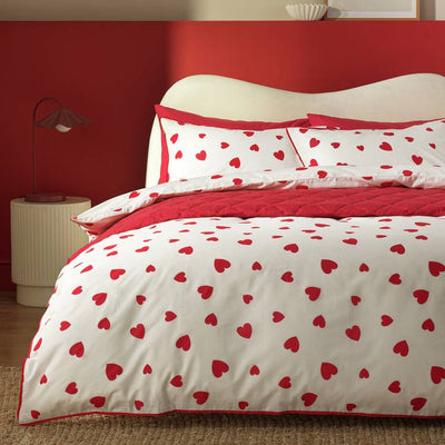 Argos Argos Home Red Hearts White Bedding Set - Single- Buy online at McGrocer