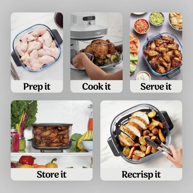 Ninja CRISPi PRO glass air fryer 5.7L - British product