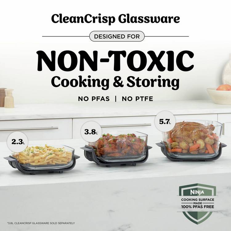 Ninja CRISPi PRO glass air fryer 5.7L - British product