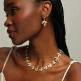 Jon Richard gold plated cubic zirconia leaf necklace (British brand)