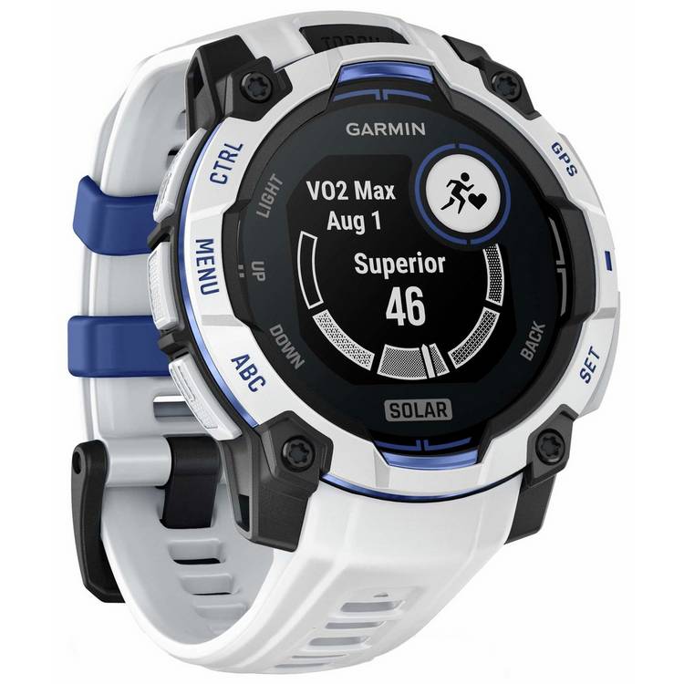 Garmin Instinct 3 Solar 45mm smartwatch Whitestone/Blue - British product