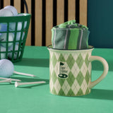 Argos Argos Home Green Argyle Pattern Tee Time Stoneware Mug and Socks Set 280ml- Buy online at McGrocer