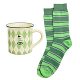 Argos Home green argyle mug and socks set, imported from the UK