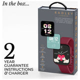 Radley smartwatch berry red silicone strap, imported from the UK