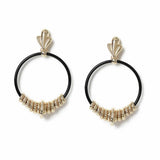 Argos Freedom Gold Tone Bead Black Hoop Drop Earrings- Buy online at McGrocer