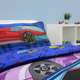 Hot Wheels blue bedding set for single bed (British brand)