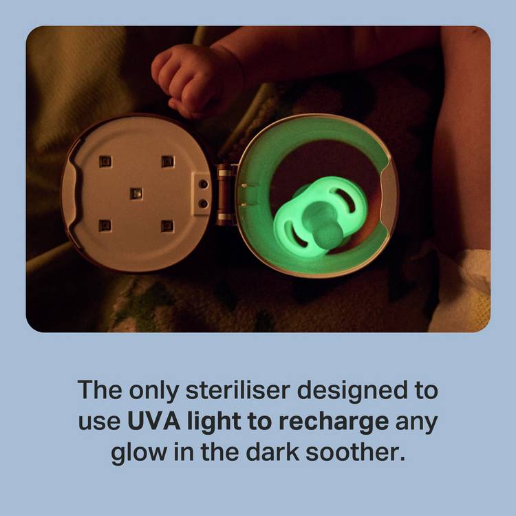 Tommee Tippee Night Glow Pod UV Steriliser, imported from the UK