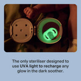 Tommee Tippee Night Glow Pod UV Steriliser, imported from the UK