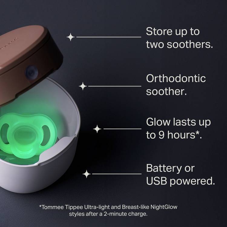 Tommee Tippee Night Glow Pod UV Steriliser, imported from the UK
