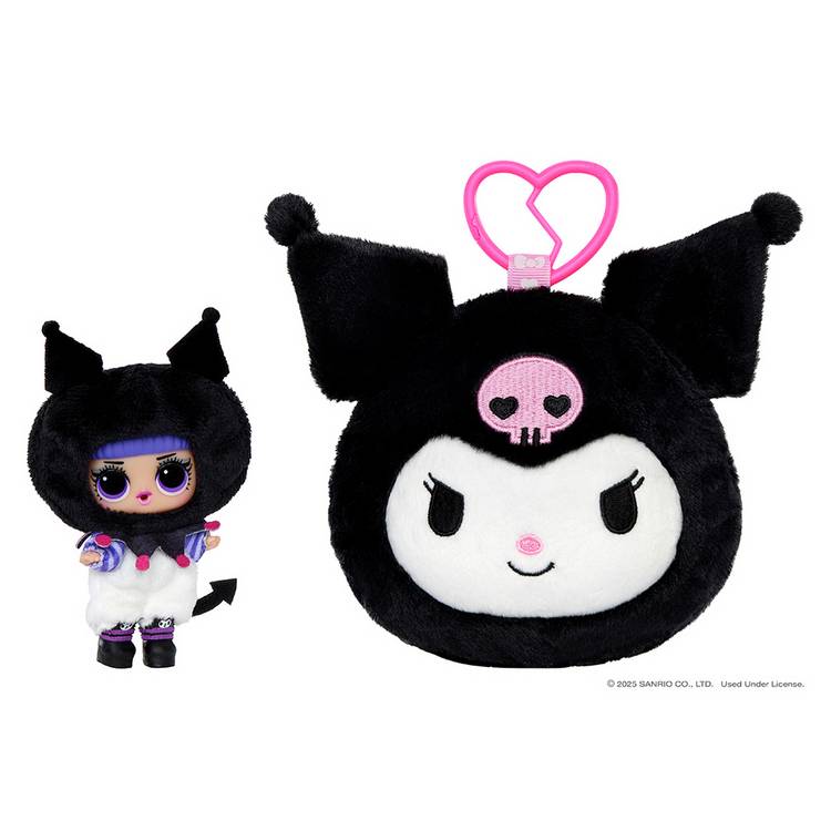 L.O.L. Surprise reversible plush keychain with tot doll (British brand)