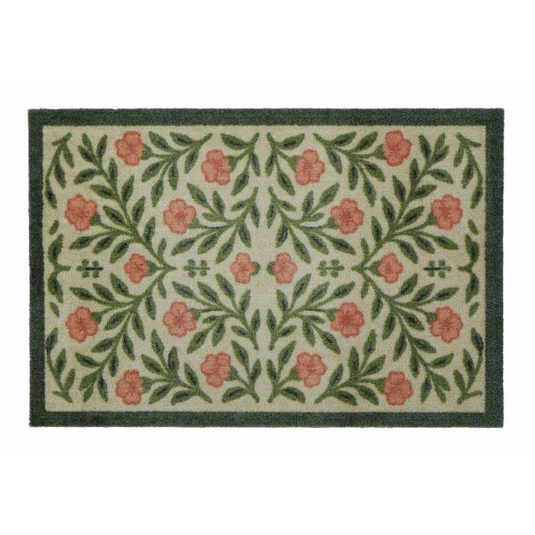 My Mat pink botanical short pile doormat 50x75cm (British brand)