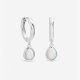 Argos Inicio Silver Plated Peardrop Charm Hoops- Buy online at McGrocer