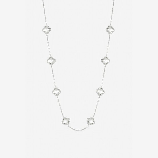 Revere crystal clover necklace silver-plated adjustable chain (British brand)