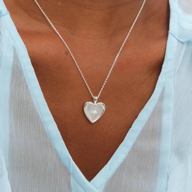 Inicio mother of pearl heart pendant, imported from the UK
