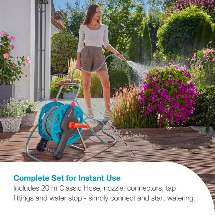 GARDENA Hose Reel Set 20m, imported from the UK