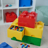 LEGO red storage brick with 4 knobs - British product