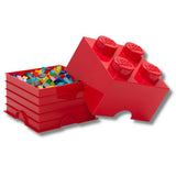 LEGO red storage brick with 4 knobs - British product