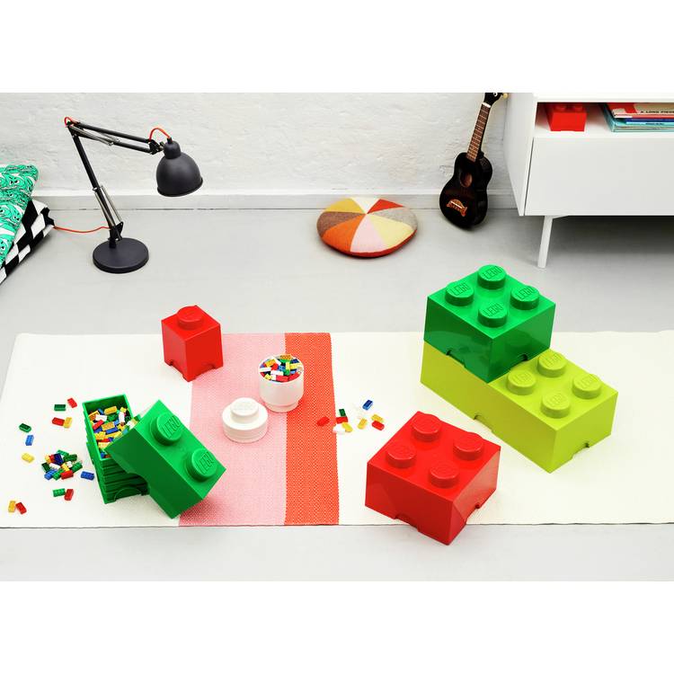 LEGO red storage brick with 4 knobs - British product