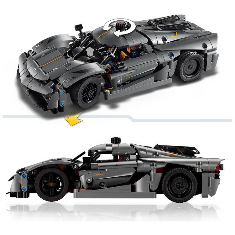 LEGO Technic Koenigsegg Jesko Absolut Grey hypercar building set (British brand)