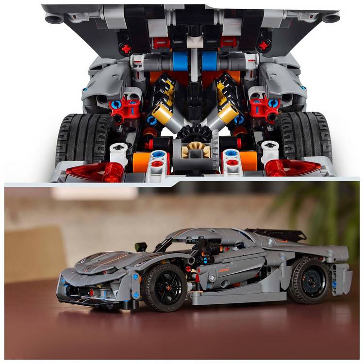 LEGO Technic Koenigsegg Jesko Absolut Grey hypercar building set (British brand)