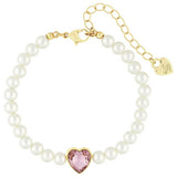 Argos Lipsy Pearl Pink Heart Bracelet- Buy online at McGrocer