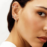 Revere sterling silver faux opal flatback stud earring - British product