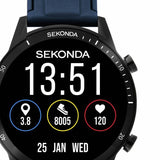 Sekonda Active Go smartwatch with blue silicone strap, imported from the UK
