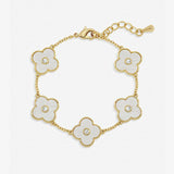 Argos Jon Richard Gold Plated Mother of Pearl Clover Bracelet- Buy online at McGrocer