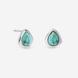 Inicio silver plated turquoise stud earrings 10mm - British product