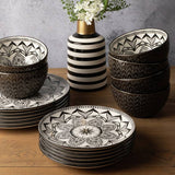 Code Maison ceramic Inari dinner set black 12 piece, imported from the UK