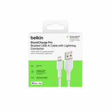 Belkin braided Lightning to USB-A cable 1m white - British product