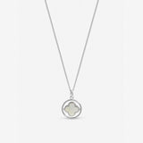 Revere Inicio silver plated mother of pearl spinner clover pendant (British brand)
