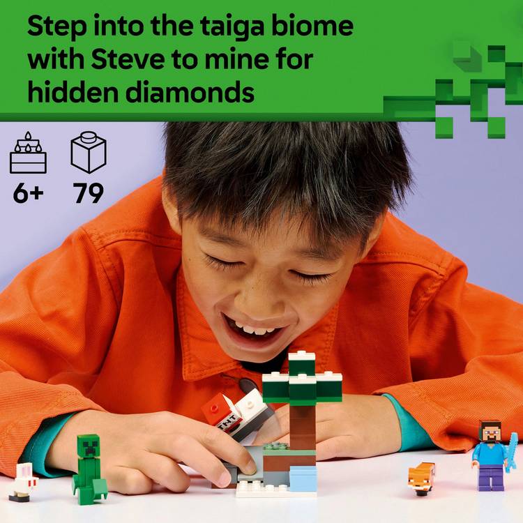 LEGO Minecraft Steve's Taiga Adventure building toy 79 pieces (British brand)