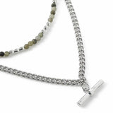 Uncommon Souls double row beaded and chain necklace 50cm, imported from the UK
