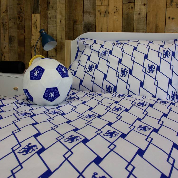 Chelsea FC football shaped cushion white 25cm - British product