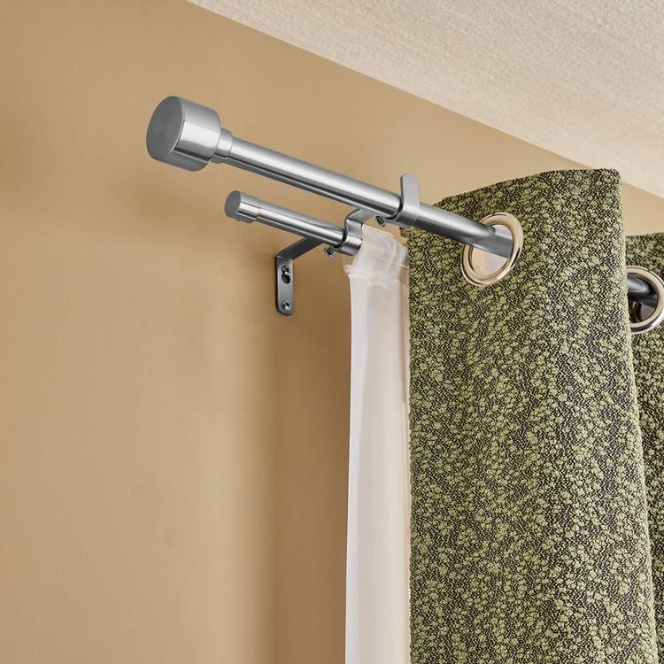 Argos Home extendable stainless steel double curtain pole 120-210cm - British product