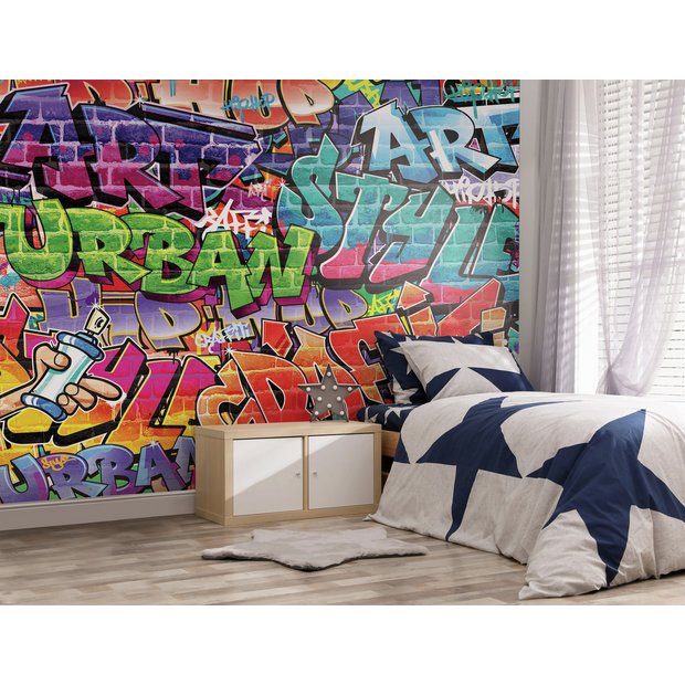 Walltastic graffiti wall mural multicolour 8x10ft - British product