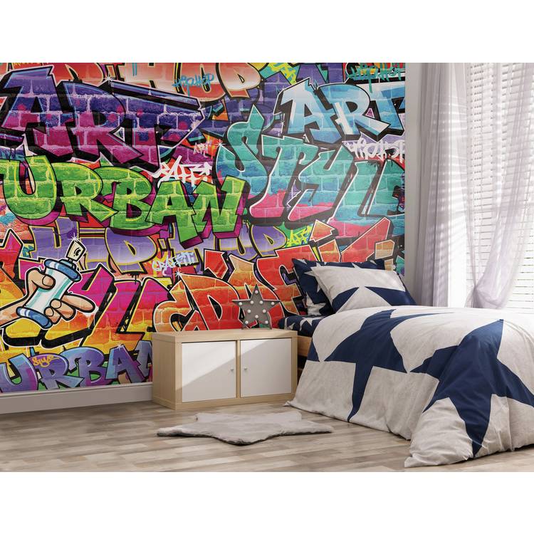 Walltastic graffiti wall mural multicolour 8x10ft - British product