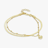 Revere 9ct gold plated double strand heart charm bracelet, UK version