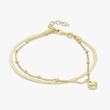 Revere 9ct gold plated double strand heart charm bracelet, UK version