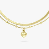 Revere 9ct gold plated double strand heart charm bracelet, UK version
