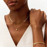 Revere 9ct gold plated double strand heart charm bracelet, UK version