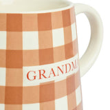 Argos Home stoneware mug gingham pattern grandma 280ml (British brand)