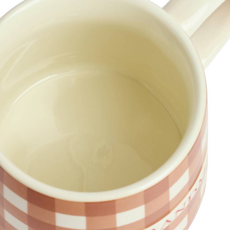 Argos Home stoneware mug gingham pattern grandma 280ml (British brand)