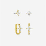 Jon Richard gold plated crystal floral hoop earrings - British product