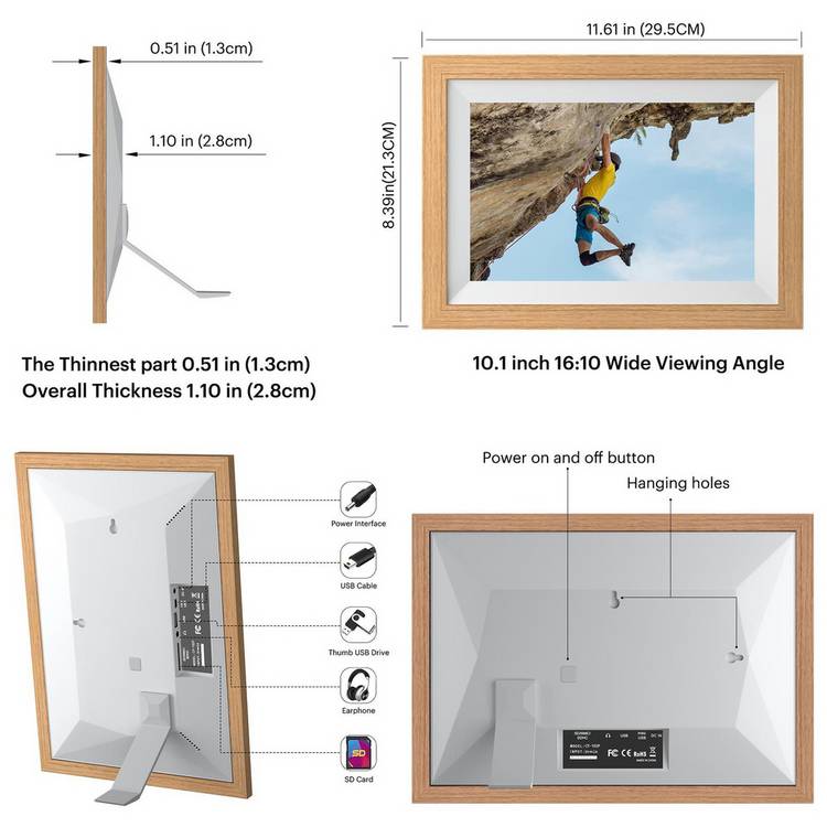 Kodak 10.1 inch digital photo frame wood design - British product