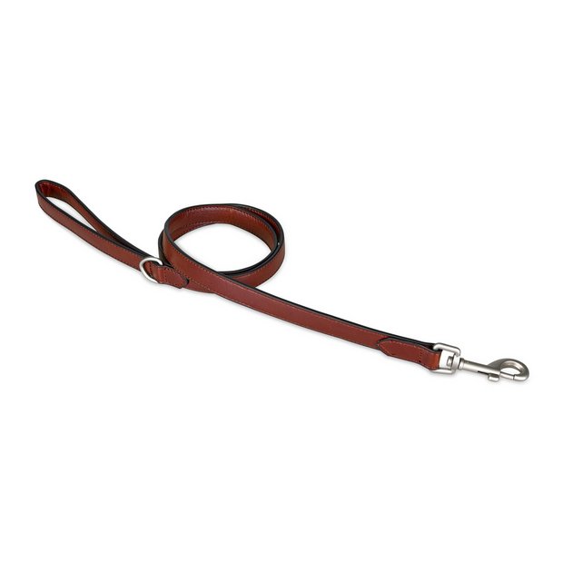 Petface herringbone leather dog lead 120cm, imported from the UK