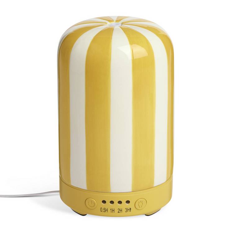 Habitat mustard striped ceramic electric diffuser 100ml, UK version